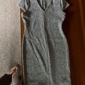 MICHAEL Michael Kors Black and White Midi Dress
